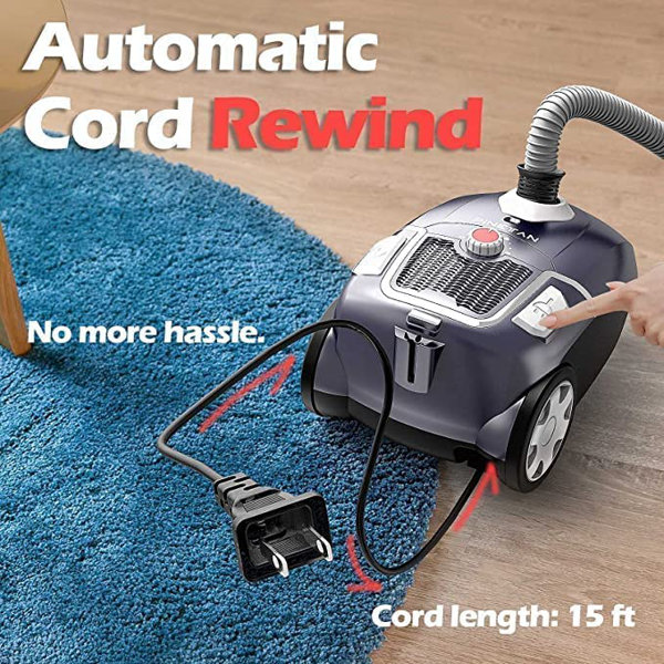 RoomieTEC Professional Canister Vacuum Cleaner UA807, Low Noise